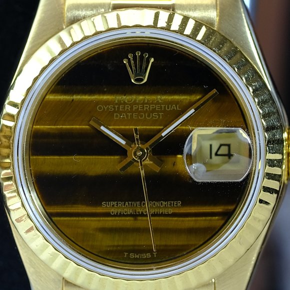 Rolex Ladies Datejust Factory Wood Dial 18K Gold - Picture 2 of 13